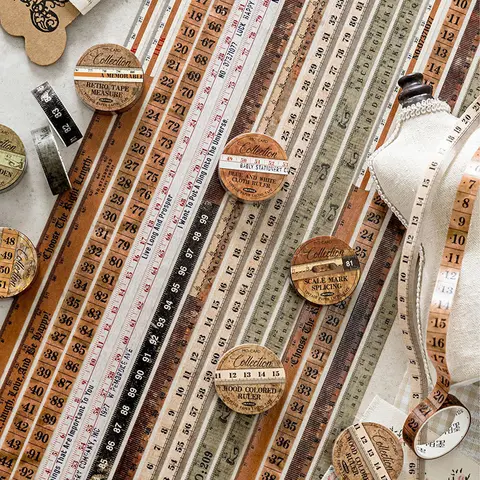 1Pc Tape Measure Series Masking Tape Kawaii Paper Decorative Collage Adhesive DIY Scrapbooking Hand Made Masking Stationery