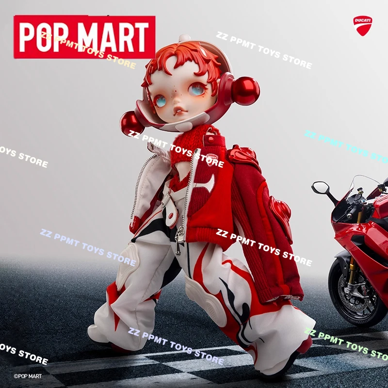 Новый POP MART SKULLPANDA × DUCATI 1/6 шарнирная фигурка, украшение, подарочная серия, оригинальная глухая коробка, настольные украшения, подарки, игрушки