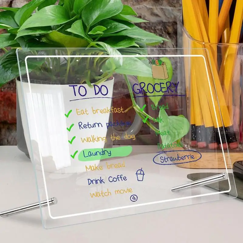 Desktop Whiteboard Erasable Acrylic Notepad Tabletop Whiteboard Message Pad Reusable Desk Notepad For Adults Students Teachers
