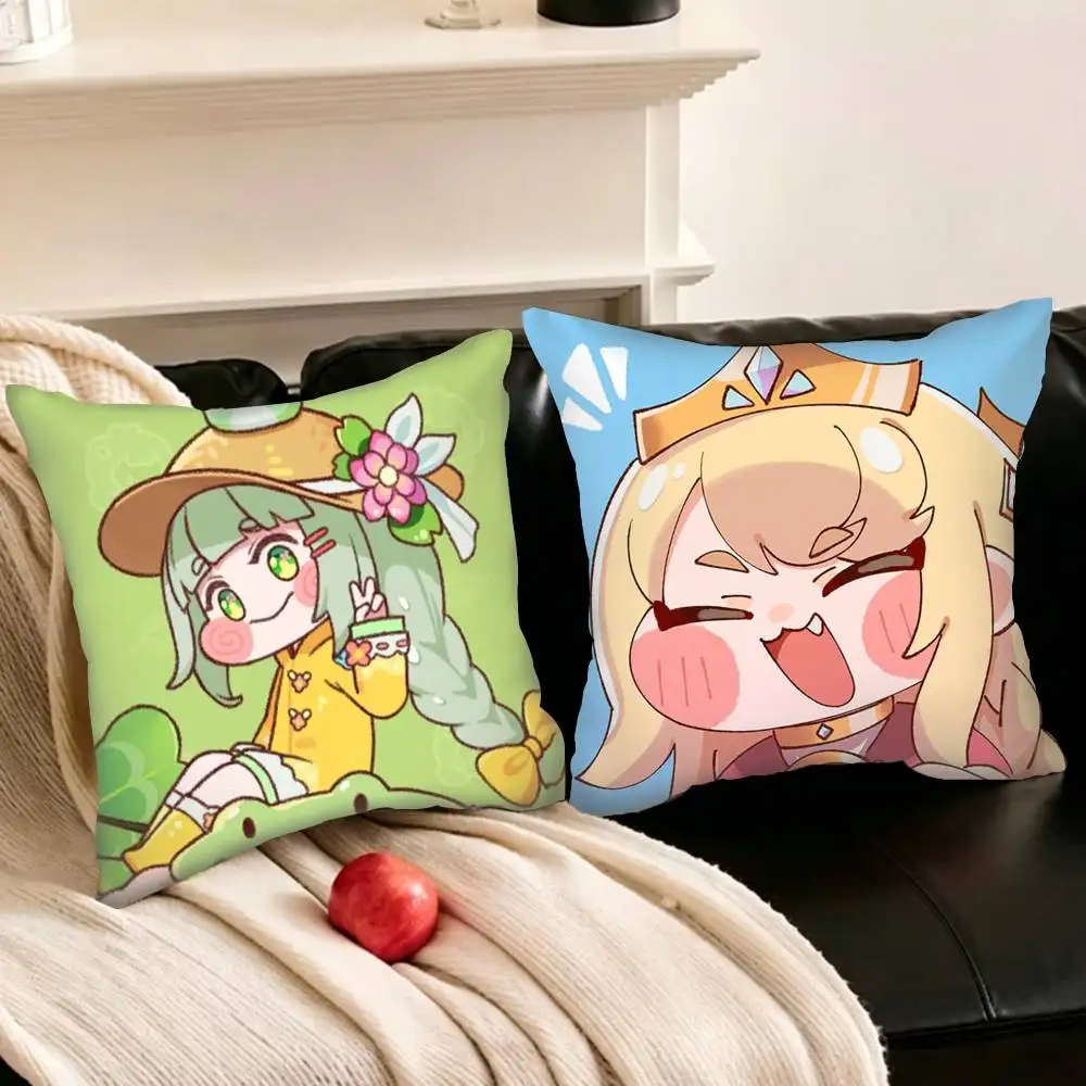 

T-Trickcal Chibi Go G-Game Various Sizes Square Pillowcase For Car Home Bedchamber Decor