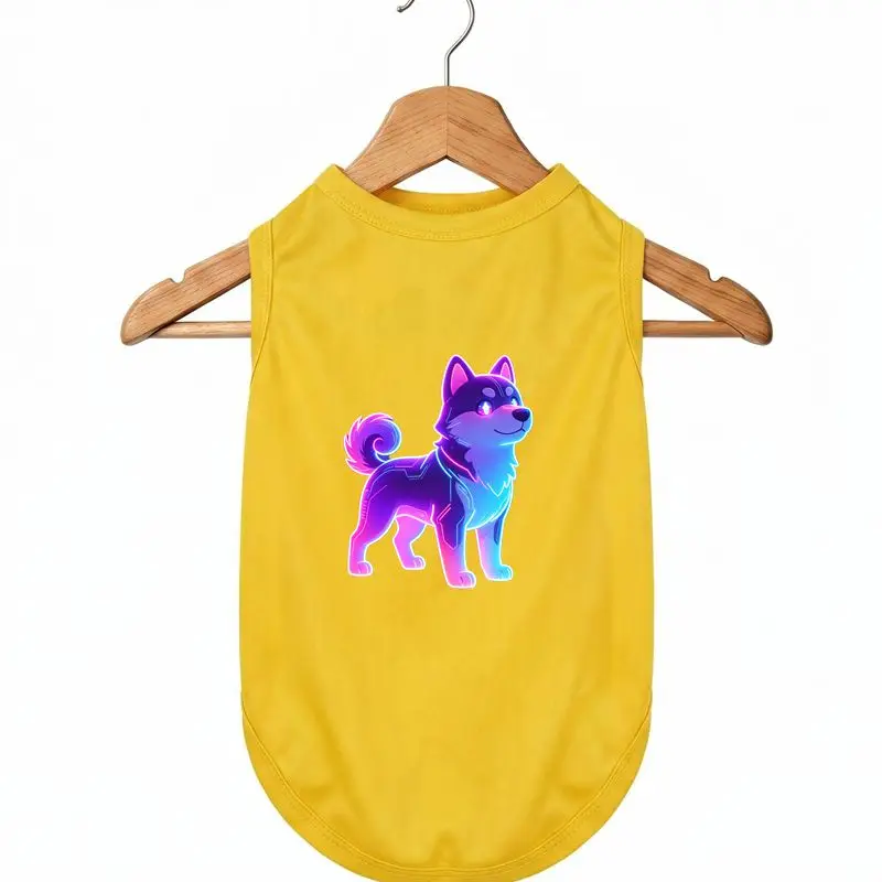

Summer Dog Vest - Shiba Inu Neon Print - Lightweight Breathable Pet Clothes - Small Medium Breed