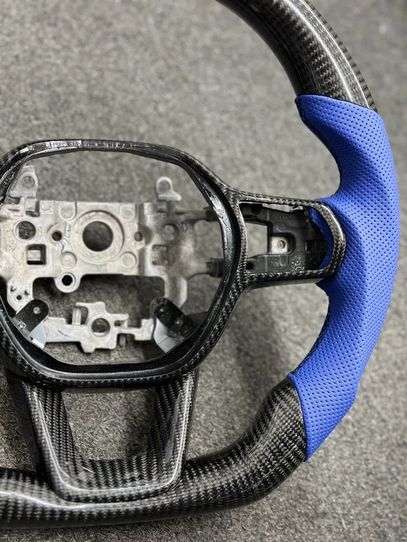 Echtes Carbonfaser-Lenkrad mit blauem Leder für Honda Civic 11. Generation 2022-2025 – Detail 4