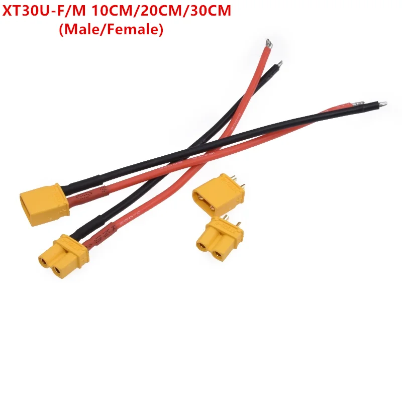 10cm 20cm 30cm XT30U XT30 Male Female Plug 18AWG Cable for Section Board Soldering ESC 2S Lipo Battery For RC Models Parts Accs