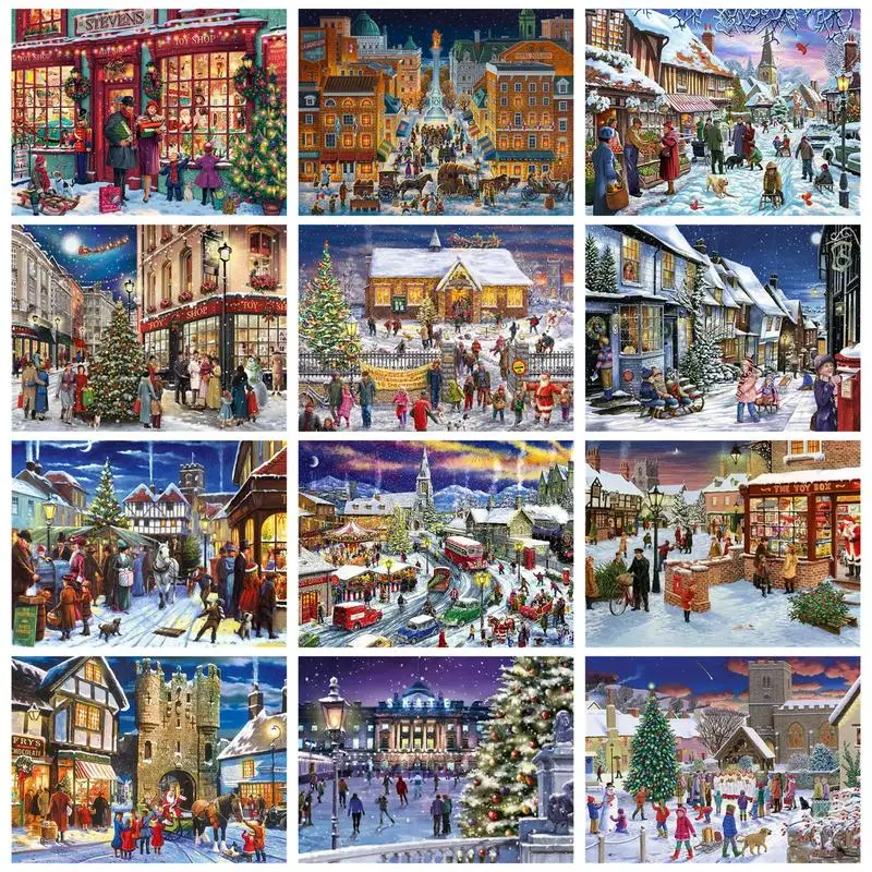 

CHENISTORY Oil Painting By Numbers Adults Crafts Winter Landscape Coloring On Numbers Wall Art On Canvas Gift Picture Drawing