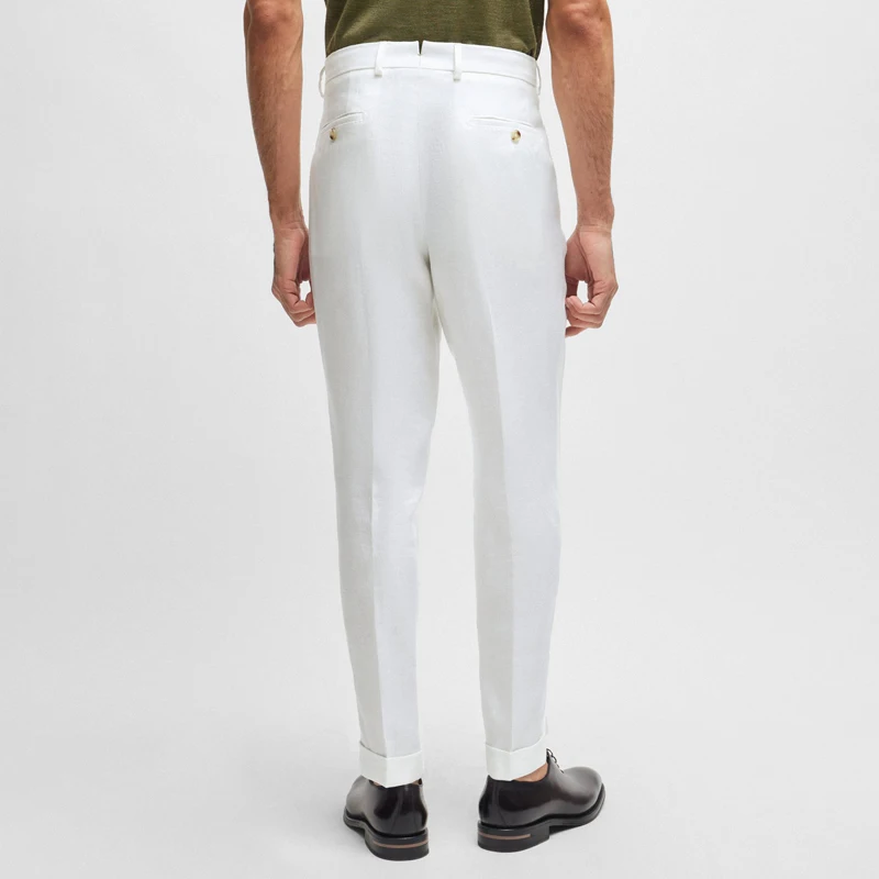 Pantaloni da uomo bianchi tendenza britannica 2024 primavera e autunno nuovi prodotti pantaloni personalizzati di alta qualità per uomo