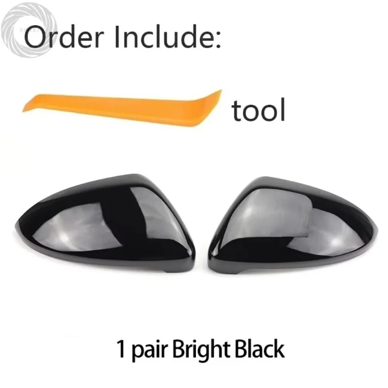

Rearview Mirror Cover Shell for VW Golf 7/7.5 GTD/R/GTI - Bright Black ABS Housing