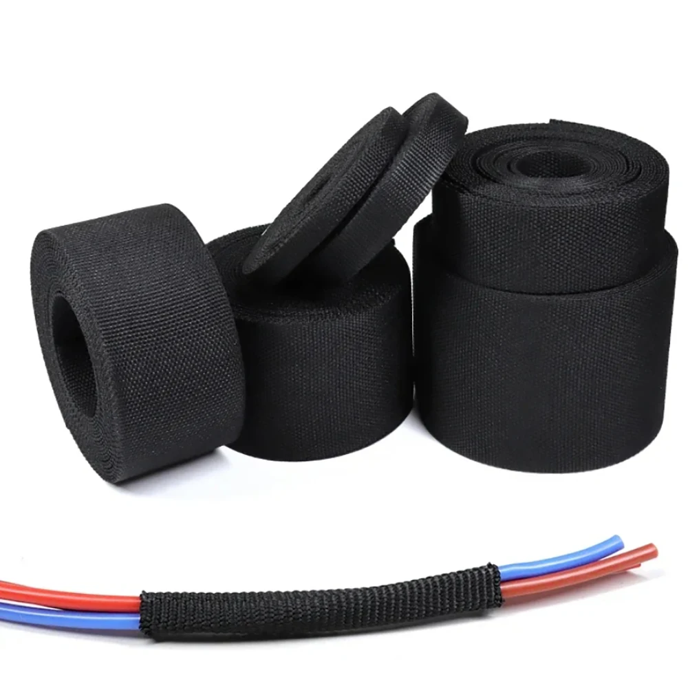 2:1 Heat Shrink Braided Cable Sleeve 6-30mm Insulation Flam Retardant Wire Wrap Sheath Protection PET Auto Line Organizer