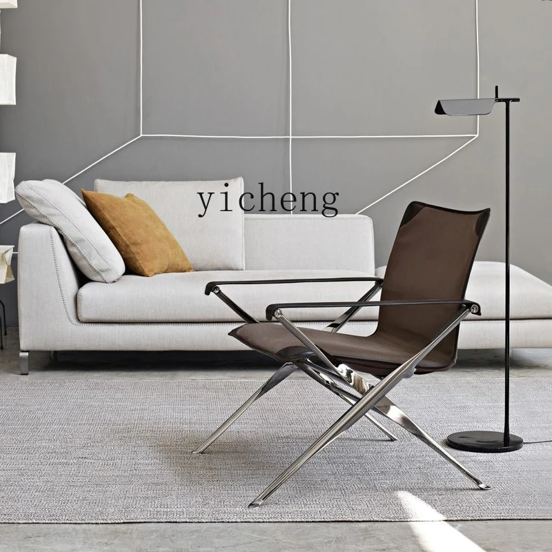 YFY minimalist leather leisure chair aluminum alloy single sofa chair home accessories