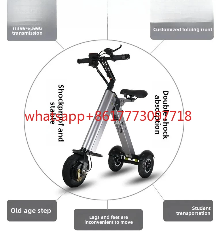 Light Foldable Electric Trike/Bike for Adults - Portable Lithium Battery, Long Range & Compact Design | Unisex Commuter E-Bike