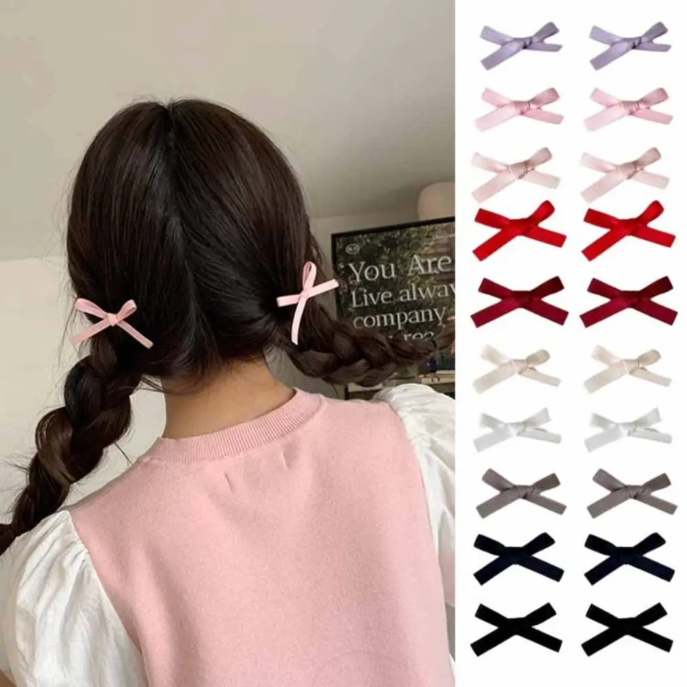 女の子用の小さなリボン付きヘアクリップ,ヘアアクセサリー,弓付き,かわいい,甘い,髪留め