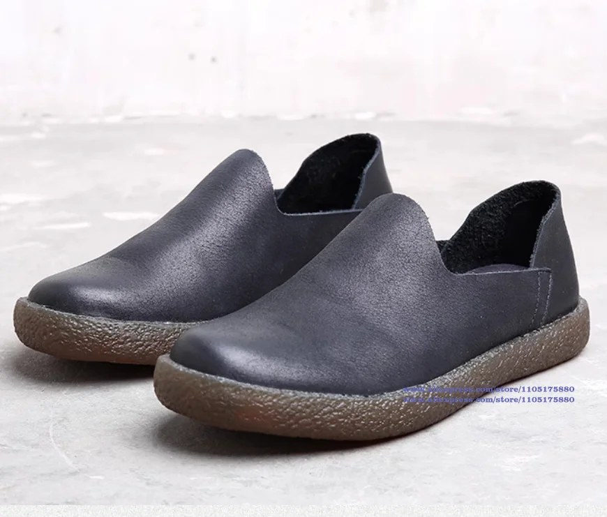 Mocassins de couro preto/marrom, bico redondo, sapatos masculinos de couro macio, sola baixa, com cadarço, sapatos casuais masculinos
