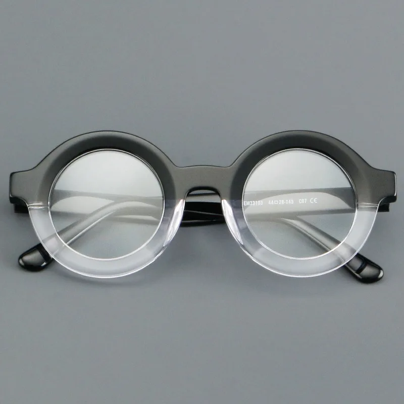 

High Quality Acetate Glasses Frame Vintage Optical Spectacles Frames Round Myopia Glass Prescription Eyeglass 0 +50 -50 to +6.00