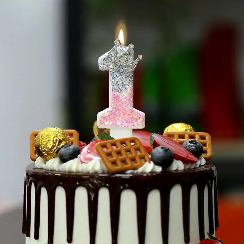 Creative Digital Crown Princess Cake Jewelry Decoration Creative Painting Birthday Candles