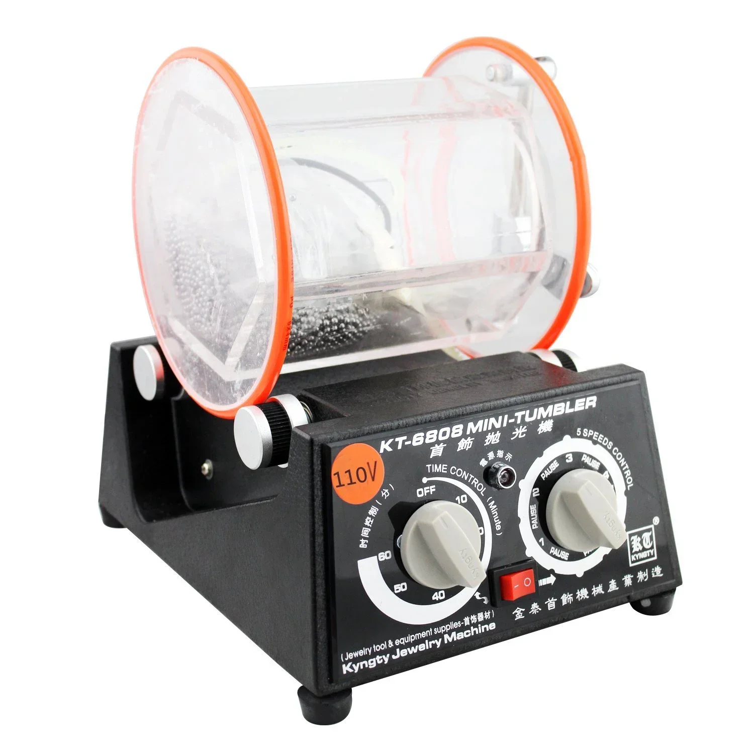 

NIUPIKA KT-6808 3KG Rotary Tumbler Polisher for Jewelry, Gems, Coins & Metal Finishing, DIY Mini Drum Rotation Polishing Machine