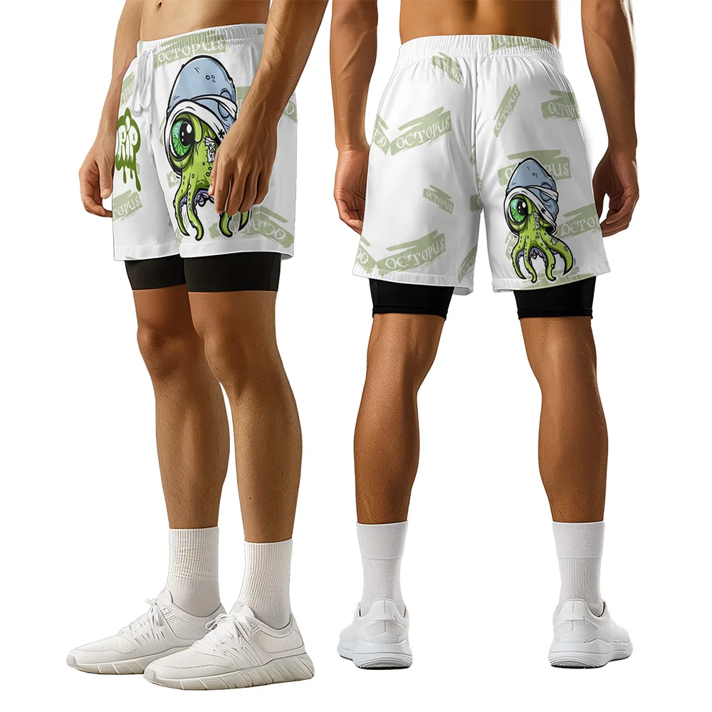 

2024 New original design eerie cartoon graffiti summer trend style 3D premium printed casual basketball style shorts