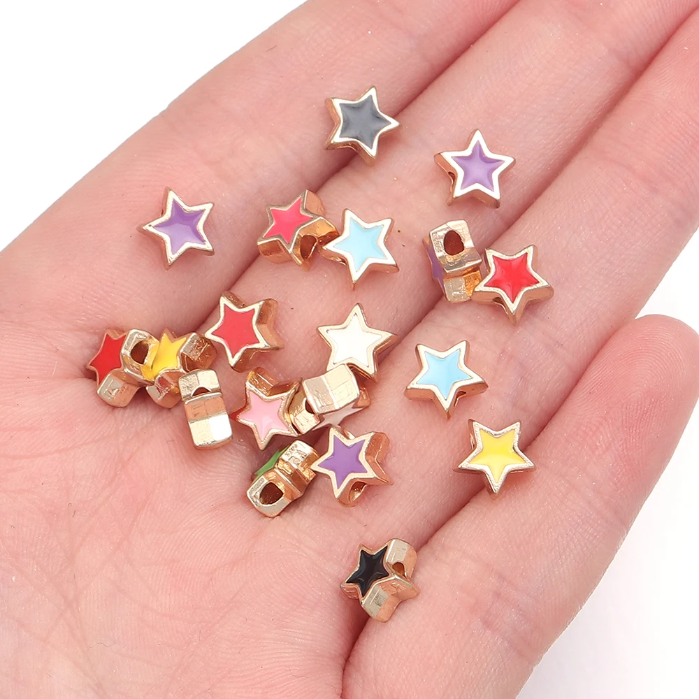 10 Stück/Lot 8mm Legierungs-Doppelseitige Herz-Emaille-Perlen für Schmuckherstellung, Charms, Lose Zwischenperlen, DIY Armband Halskette – Detail 10