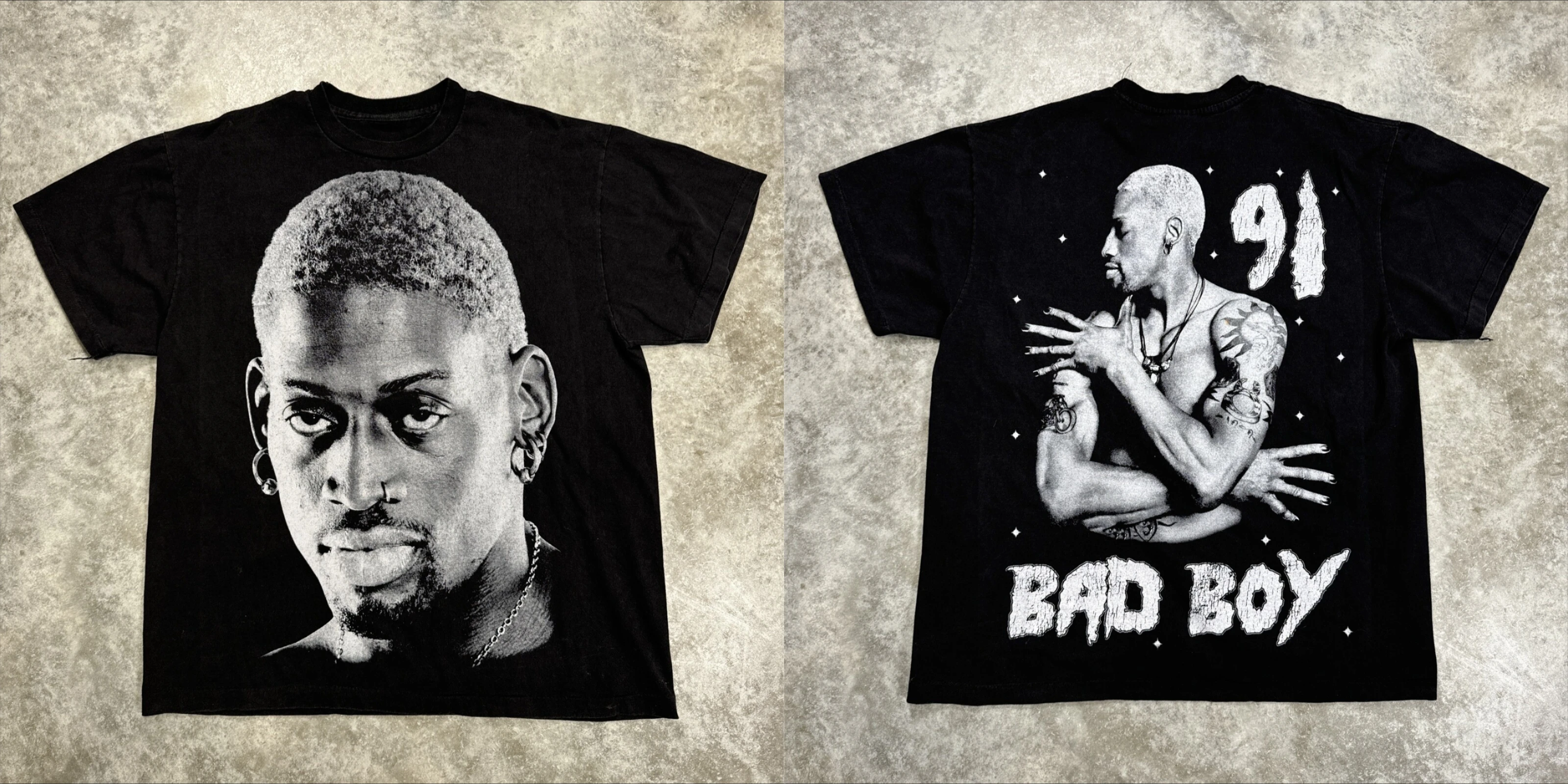 دينيس رودمان وجه كبير طباعة قصيرة الأكمام القطن تي شيرت الرجال النساء S-3XL حجم الصيف خمر Y2K الجولة الرقبة ملابس الشارع الشهير عادية #3