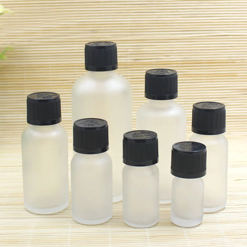 

5ml10ml15ml20ml30ml50ml100ml frosted glass bottle childproof lid essential oil sample toner moisture lotion emulsion packing