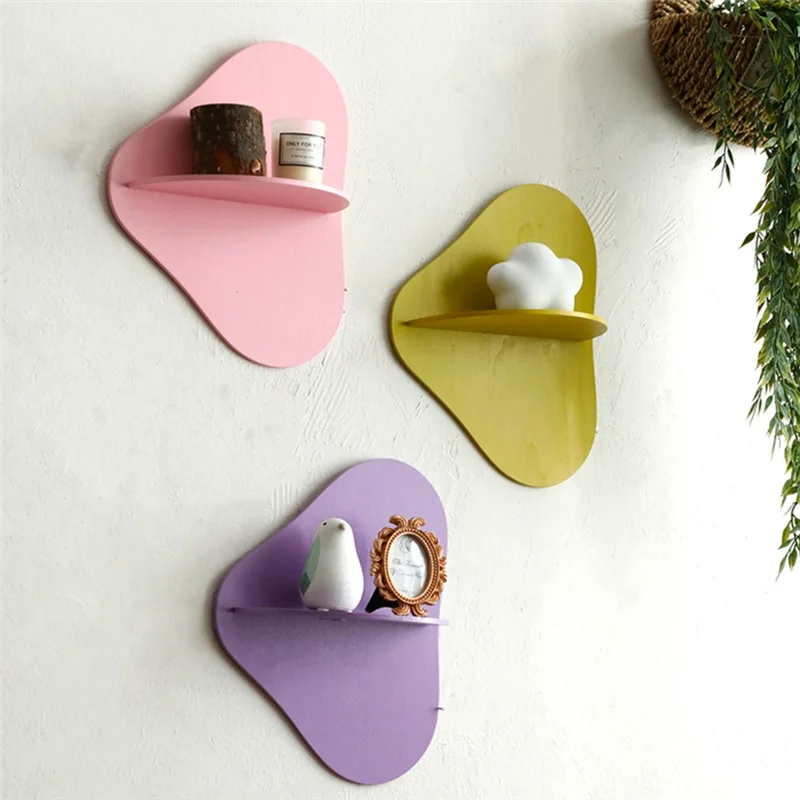 AB42-رف جدار ملون عرض موقف رف أحواض النبات تخزين الرف تزيين جدار ديكور هدية