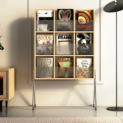 Floor Magazine Shelf Moveable Bookcases Storage Shelf Living Room Multi-layers Bookshelf Small Household Storage Furniture WKBC