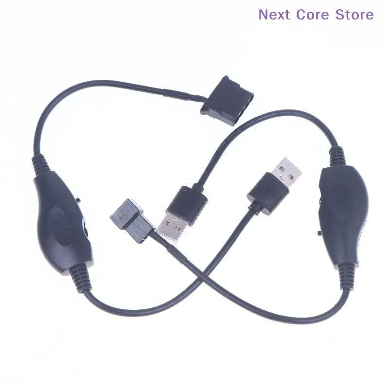 1Pcs 4Pin PWM Boost Line Fan Power Adapter Connector Converter Cable With Adjust Switch 5V To 12V