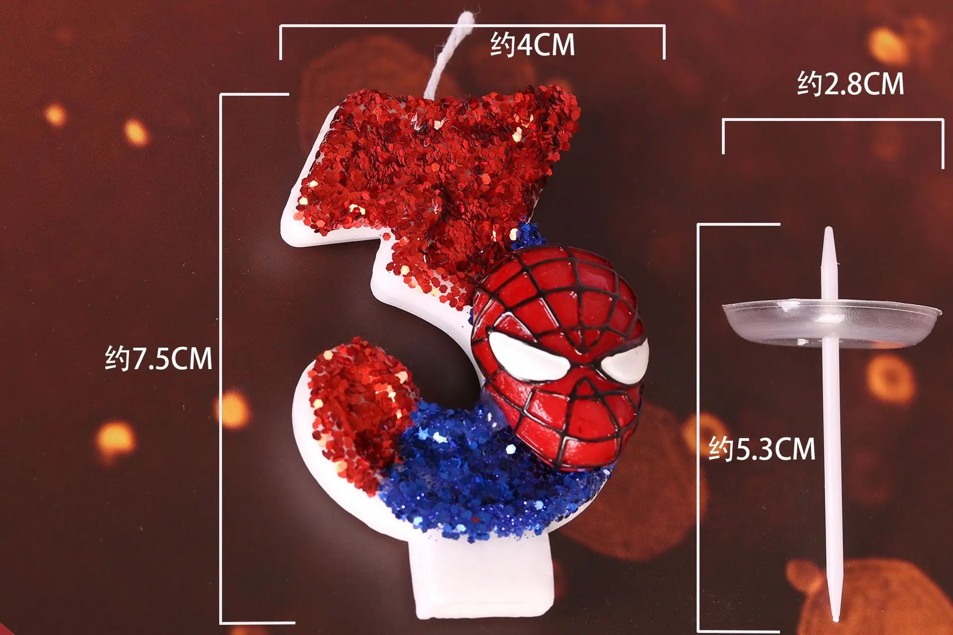 Marvels Spidermans Digit 0-9 Candle Anime Action Figures Cake Topper Wax Light Anniversary Birthday Decoration Party Accessory