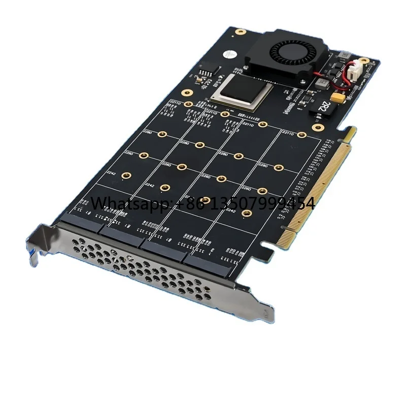 

New PCIe X16 Broadcom PEX8748 Four-port NVMe SSD Server Storage Expansion Card