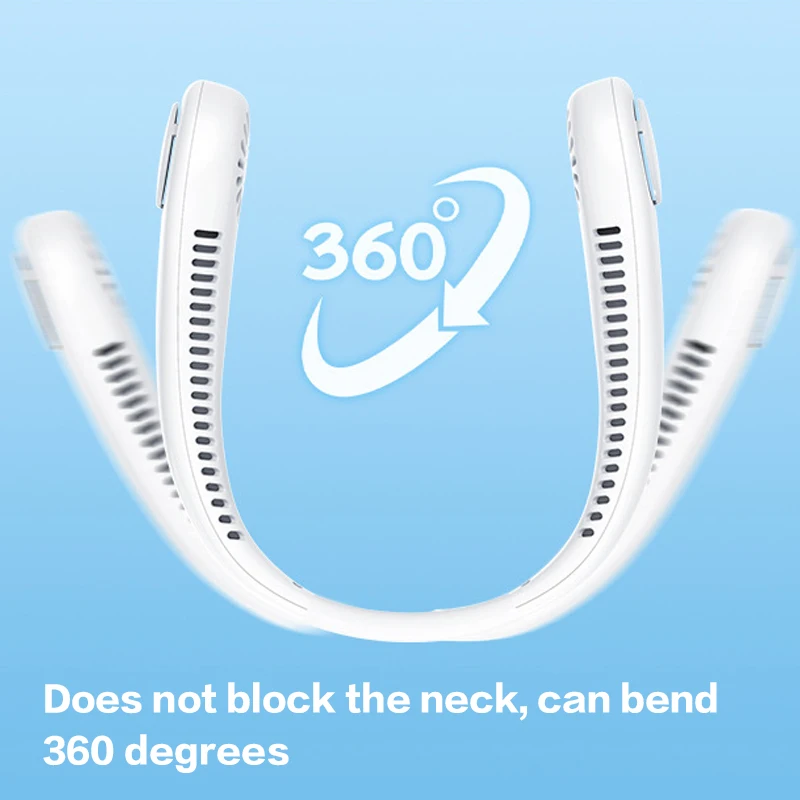 Neck Fan Portable Mini Electric fan Silent Neckband FAN Mijia USB Rechargeable Bladeless Fan for Sports Cooling Air Conditioning