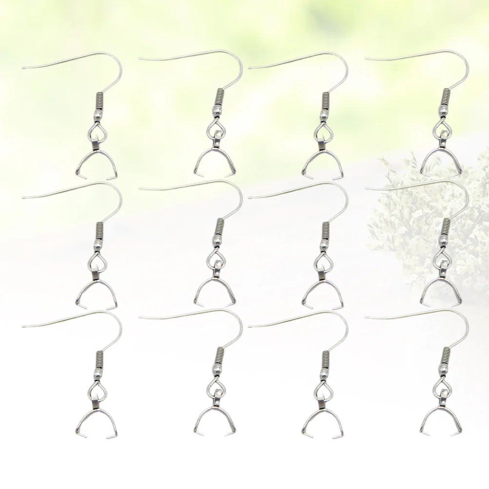 

40 Pcs Ear Hook Pendant Stainless Steel Earrings Silver for Women Chic Accessories