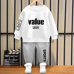 Autumn Baby Girl Boy Clothes Set Children Boy Sports Letter Printing Sweatshirt Top and Pants Buttom Two Piece Suit Tracksuit