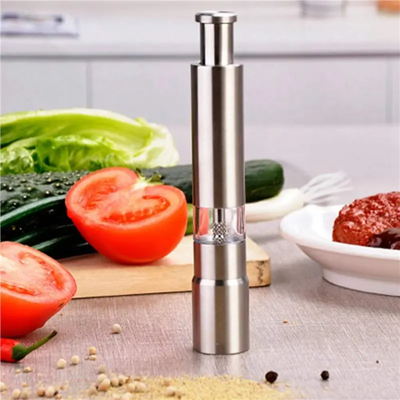 

F-F Salt And Pepper Mill Set, Stainless Steel Salt And Pepper Grinder Durable One Hand Operation Salt And Pepper Mill 6 Pack