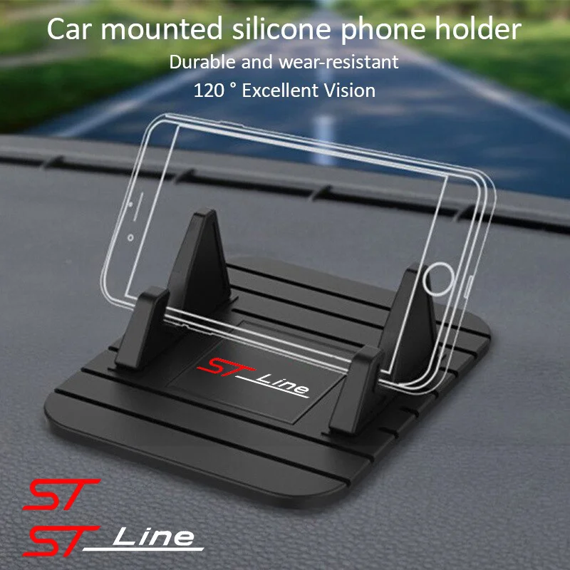 Silicone Car Phone Holder Phone Anti-slip Mount Stand GPS Bracket For Ford Focus Mustang SHELBY ST LINE STLINE Mondeo