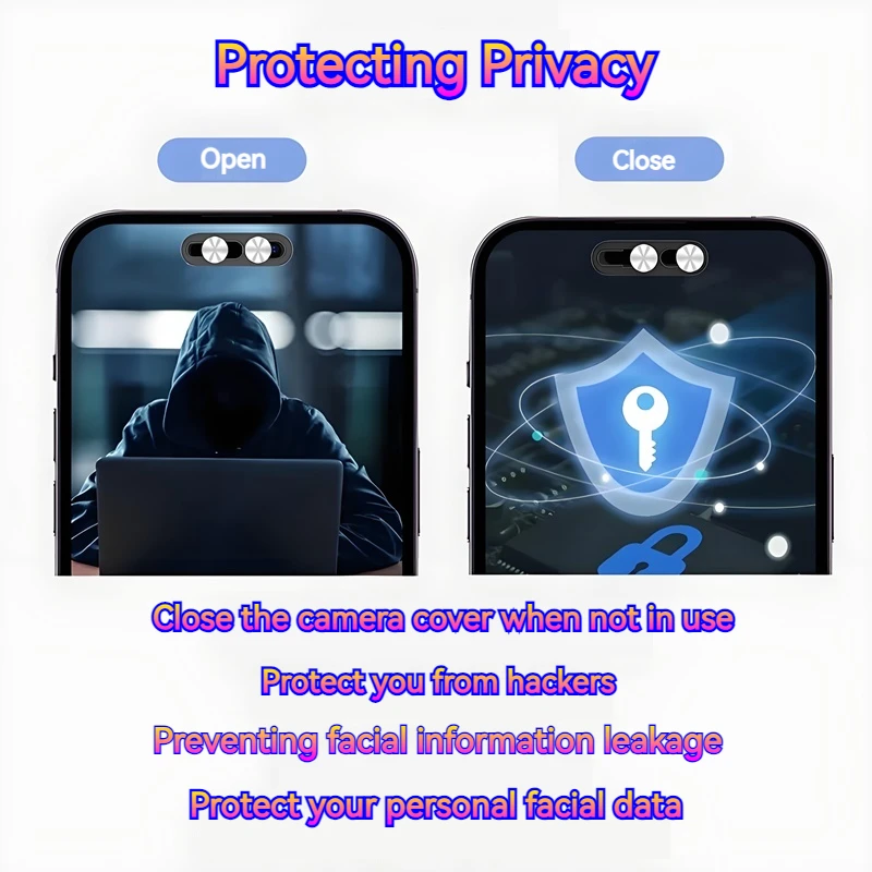 New Anti-Peeping Lens Cover Camera Privacy Protector with Dual - Slide Design Easy Use,Fit for iPhone 14 Pro Max/15/16 Series