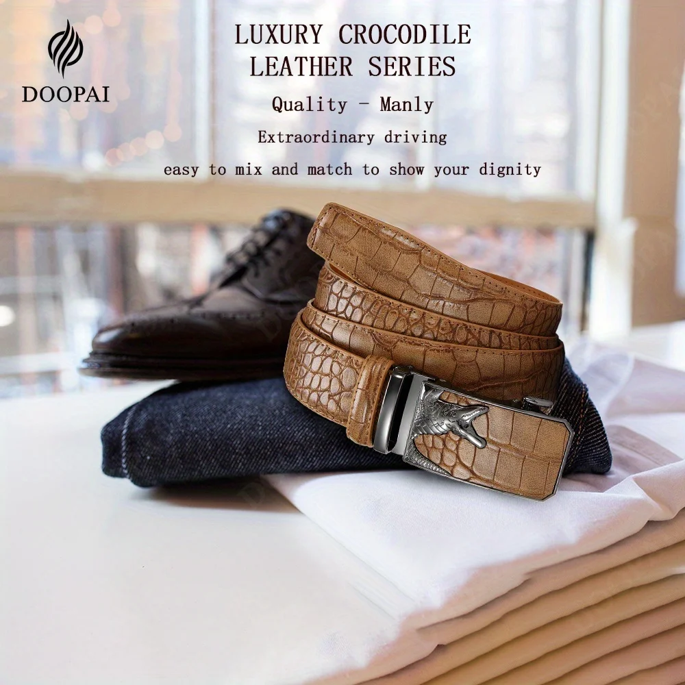 Men\'s PU Leather Belt Fashion Automatic Buckle Belt for Popular Business High Quality Male Belt