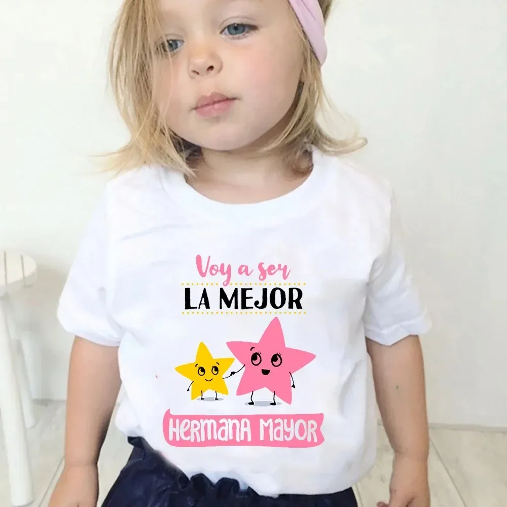 Ich werde die besten großen Schwester Kinder Kurzarm T-Shirts für 1-8 Jahre Neugeborene Kleinkind Hemden Schwangerschaft Ankündigung T-Shirts sein