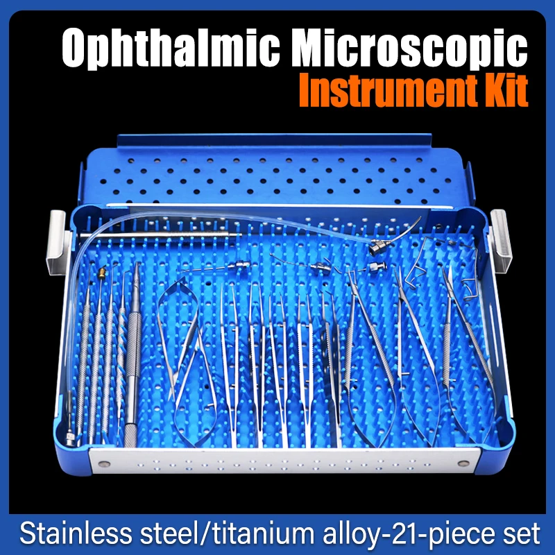 21 Pieces/set of Ophthalmic Cataract Surgical Instruments Set Stainless Steel Titanium Alloy Ophthalmic Precision Surgical Tools