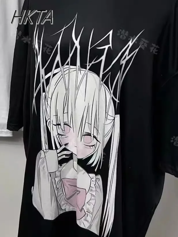 Japanische Mine Subkultur Zweidimensionale Rundhals Kurzarm T Shirt Frauen Sommer Druck Nette Lose Weiße T-shirts Top Weibliche