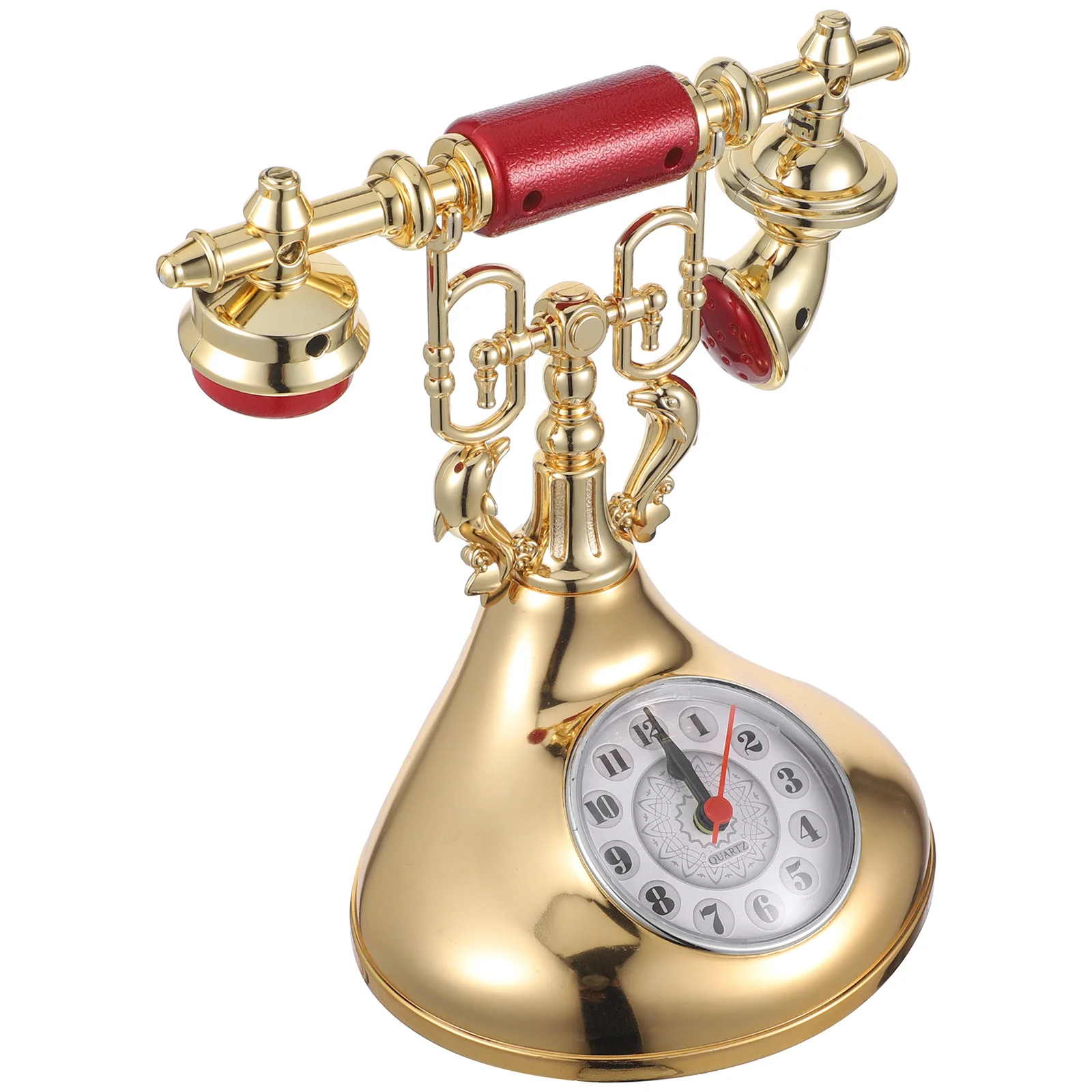 

Telephone Clock Vintage Rotary Home Unique Abs Desktop Decoration Indoor Ornament Artistic Office Decorative Adornment