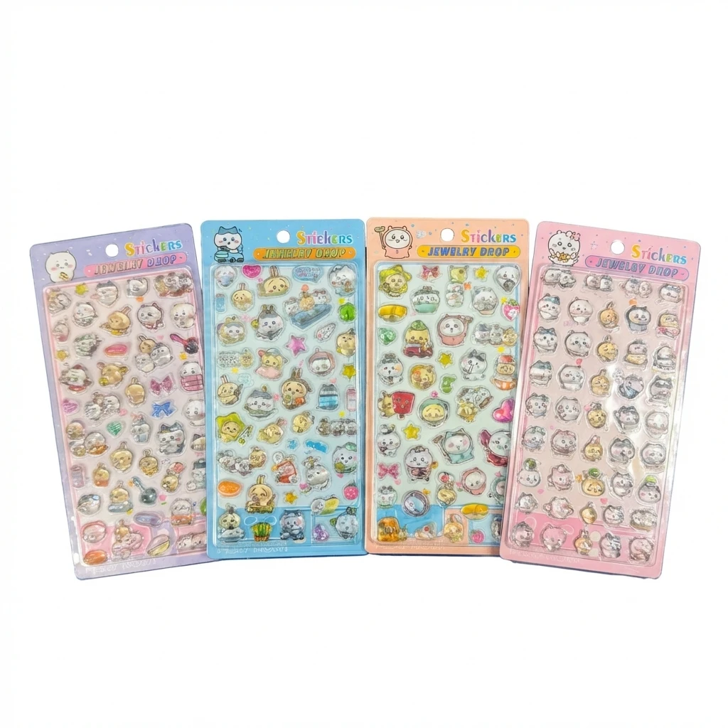 

Новые 3D-наклейки Kawaii с рельефным эффектом для скрапбукинга и ноутбуков, милые наклейки-конфетки, детские подарки, 3D-наклейки из ПВХ с кристаллами