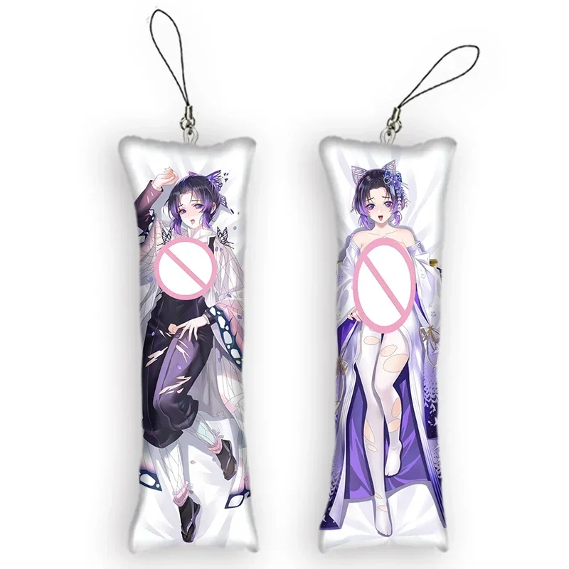 

New Pattern Kimetsu No Yaiba Kochou Shinobu Dakimakura Mini Keychain Pendant Cartoon Pillow Cosplay Key Chains