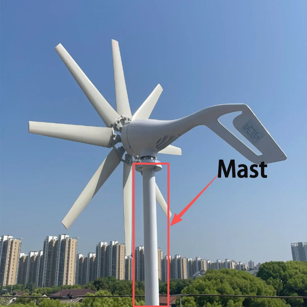 Upright Display Stand Mast for Vertical Wind Turbine Generator with Base Iron Pole Tower For Home Farm