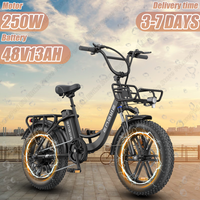 ENGWE L20 Boost E-bike 250W Powerful Motor 48V13AH Lithium Battery City Electric Bike 20*4.0-In Fat Tire Aldult Electric Bicycle