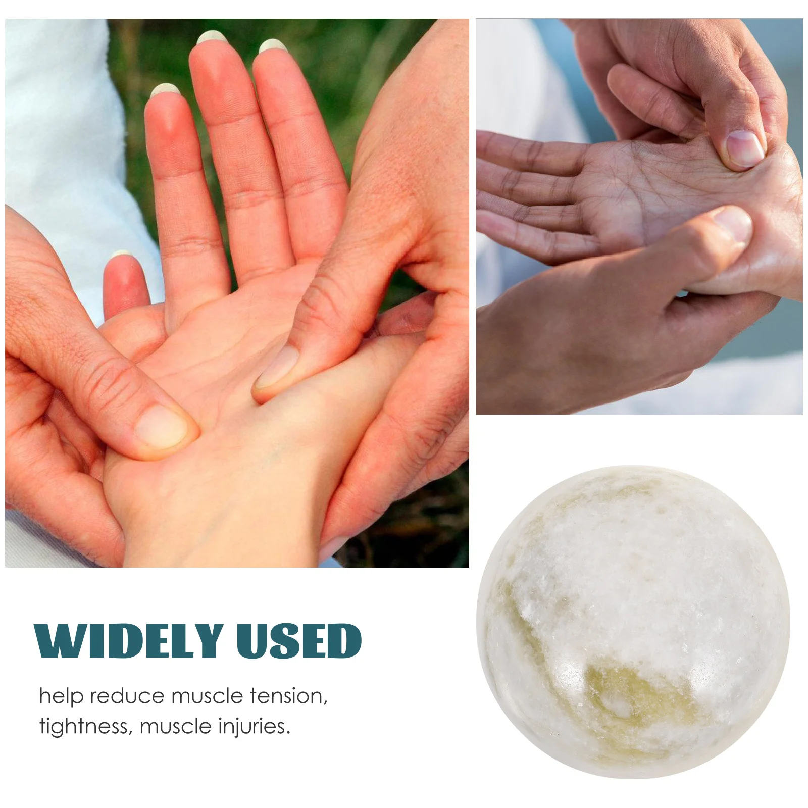 

2Pcs Portable Jade Massage Hand Balls Round Small Fitness Ball for Fingers Stress Relief Hand Exercise Rolling Device