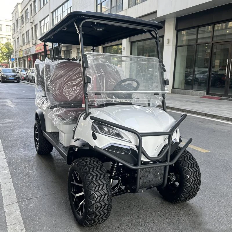 Design 4 Seater Electric Street Legal Golf Cart Integrated Rear View Camera System Multimedia Display for Modern Neighborhood
