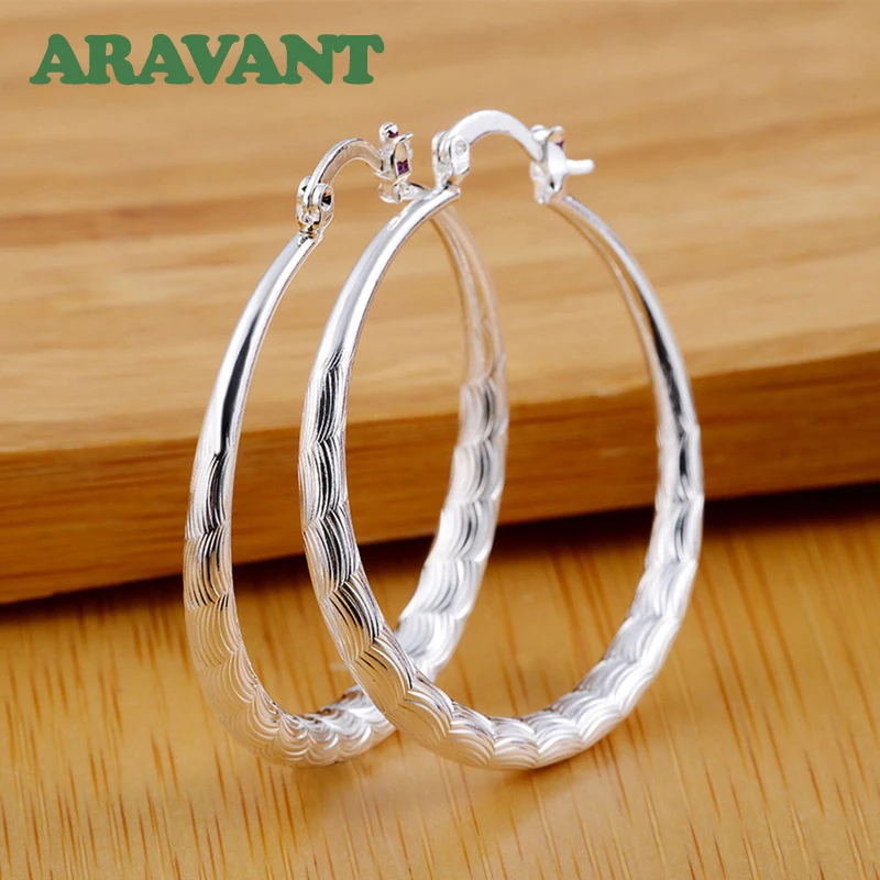 

Aravant 925 Silver 40mm Hoop Earrings For Women Fashion Jewelry