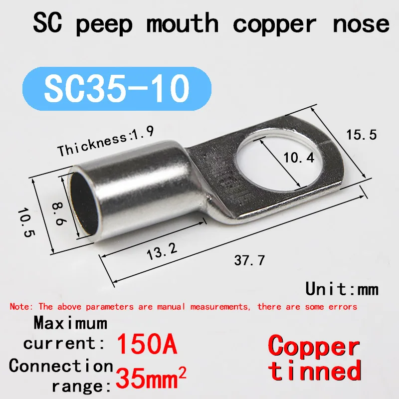 10 teile/los 16 ~ 35 mm2 klemmen draht schweißen kabel stecker anzug SC16-6 SC25-8 SC35-8
