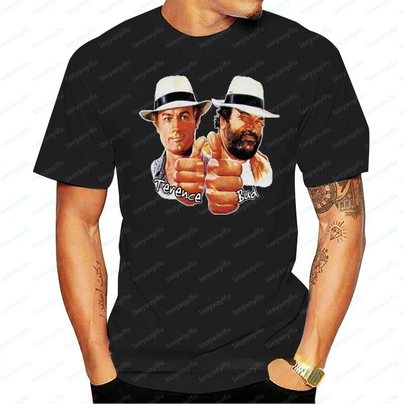 Maglietta Uomo Donna Bud Spencer Terence Hill Tributo Buggy Men Clothing Summer Short-sleev Tops Retro Ropa Hombre Camisetas