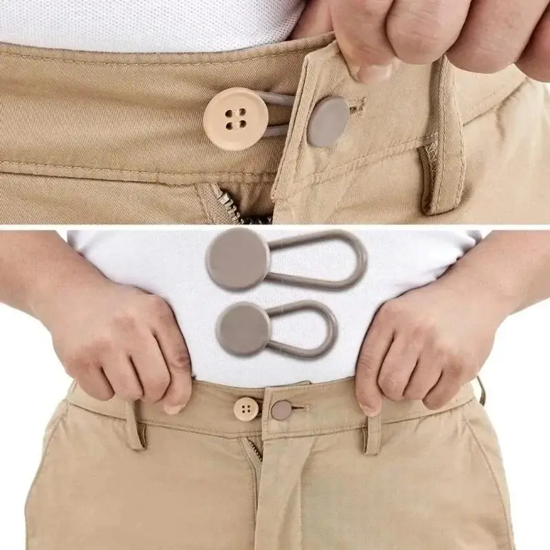 Boutons d'extension de pantalon 15mm/18mm, extensions de taille flexibles pour pantalons en jean noir, pantalons de grossesse, jupe, bouton allongé