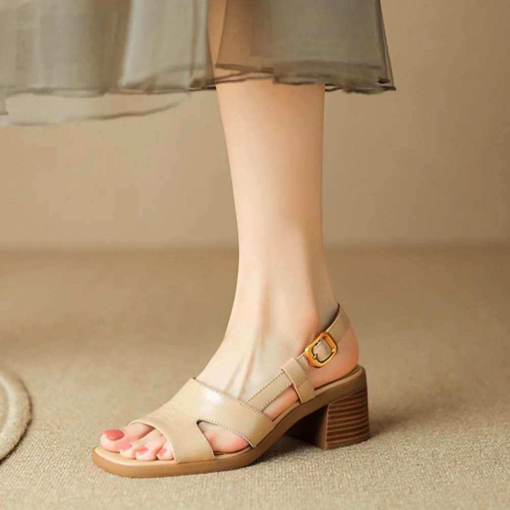 

Женская обувь на танкетке, сандалии с открытым носком и квадратной головкой, женская летняя новая женская обувь на толстом высоком каблуке