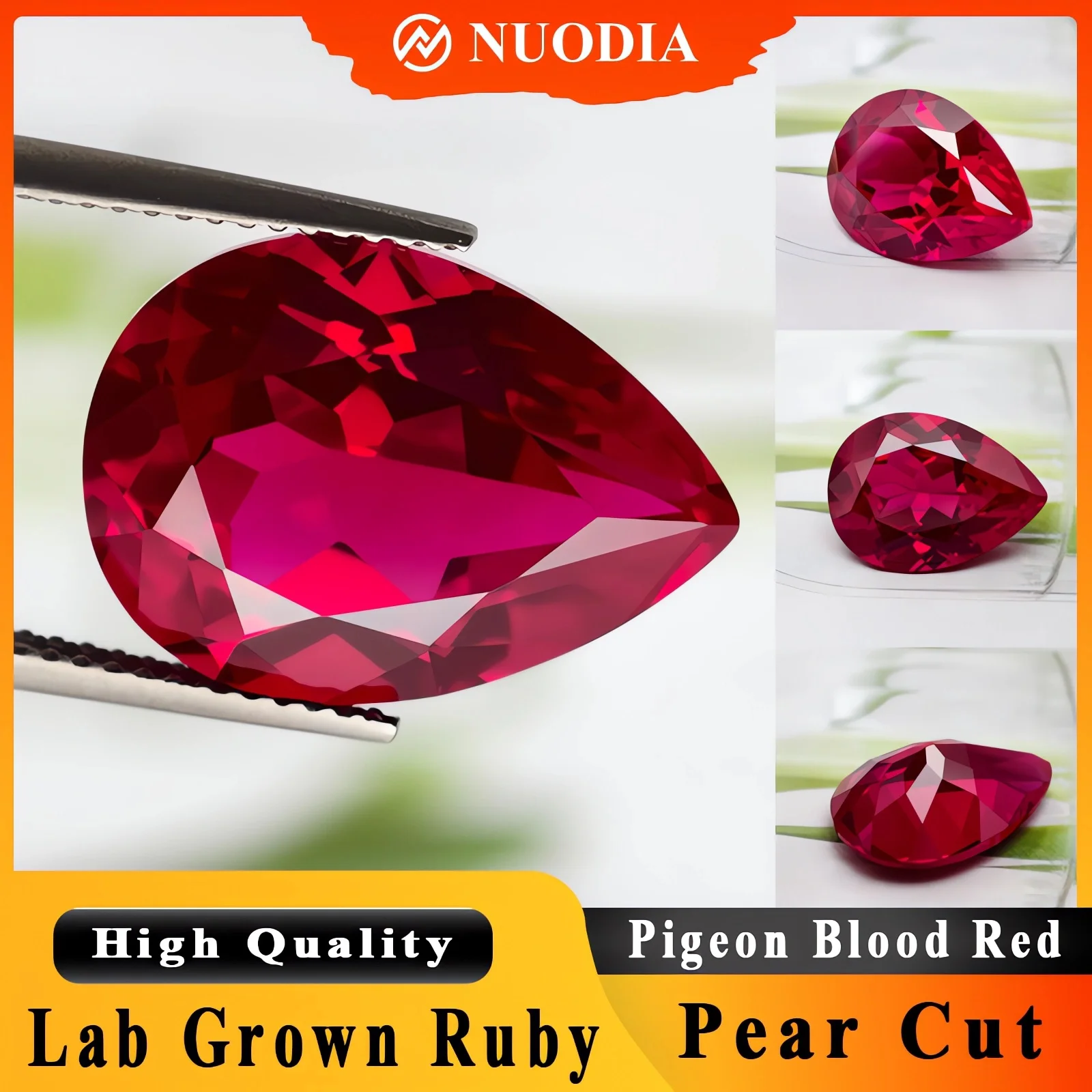 

Top Pigeon Blood Red Lab Grown Ruby Gemstone Pear Cut Synthetic Ruby Loose Gems with AGL Certificate for Jewelry Making